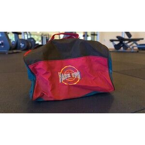 Vintage 90s Colorblock Duffle Gym Bag - "Pack Ups" Retro Teal & Red